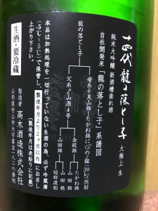 十四代 純米大吟醸 龍の落とし子 大極上生 - 日本酒ブログ：酒と魚は生