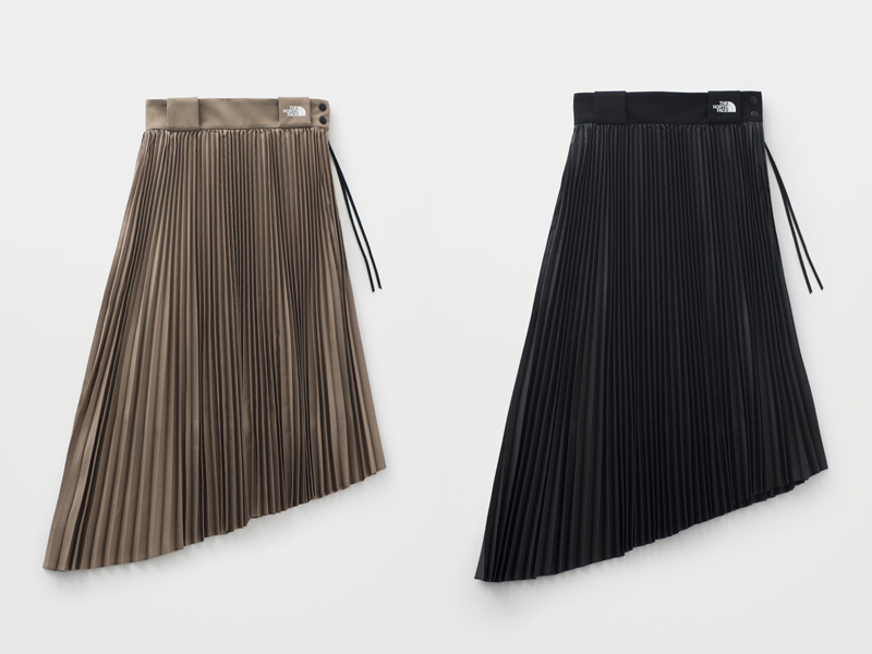 L 黒 新品 ノースフェイス hyke tec pleated skirt