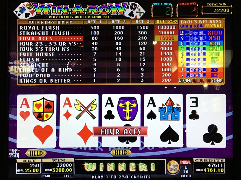 S I N T R A --- Medal Game Warehouse --- Blog --- Video Poker and Strategy:  2018年11月