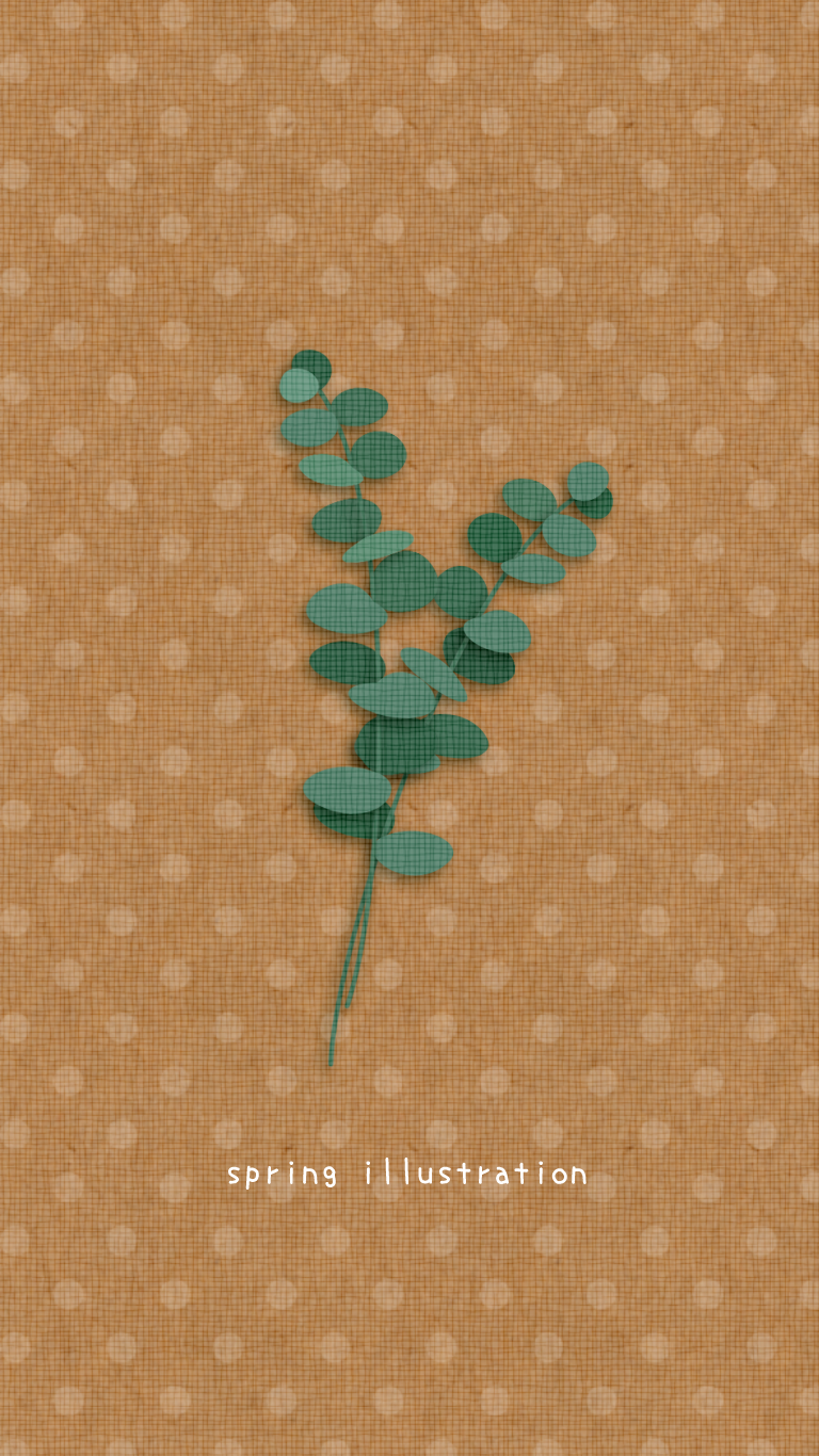 【ユーカリ】植物のイラストスマホ壁紙・背景