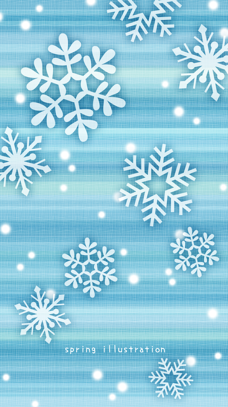 【Snow Flake】冬のイラスト壁紙（スマホ待受け）